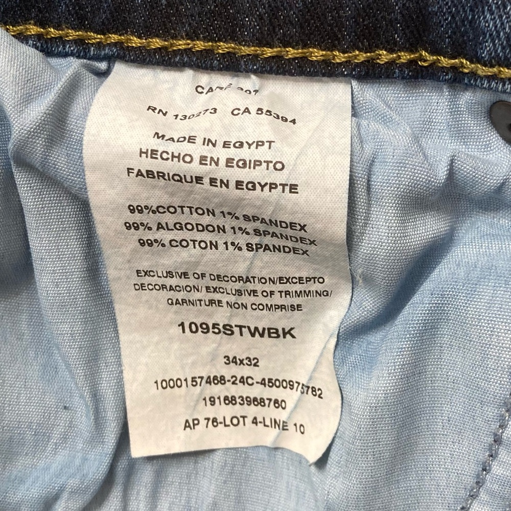 Wrangler Straight Fit Dark Wash Denim Jeans Men’s 34x32 Classic Workwear Casual - Picture 3 of 8